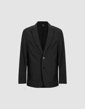 Blazer Urban Revivo Notch Lapel Tailored Homme Noir | TRP716EC