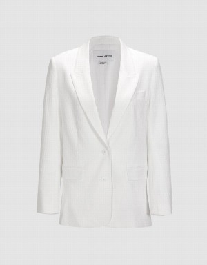 Blazer Urban Revivo Single Breasted Femme Blanche | GZE7028LZ