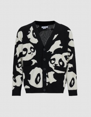 Cardigan Urban Revivo Cartoon Tricoté Homme Noir | NEJ3026EA