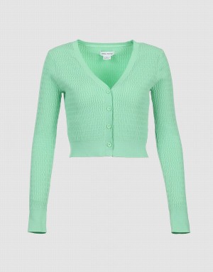 Cardigan Urban Revivo Plain Button Up Femme Vert | QRK3585UH