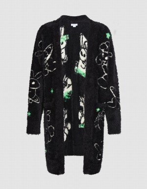 Cardigan Urban Revivo Printed Tricoté Homme Noir | CEP2652GW