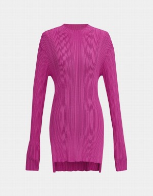 Cardigan Urban Revivo Rib Knit Top Femme Violette | ZWQ2163AS