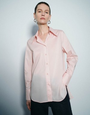 Chemises Urban Revivo Button Up Droit Femme Rose | LHS4752PV