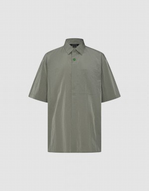 Chemises Urban Revivo Button Up Droit Homme Vert | CKW9240LT