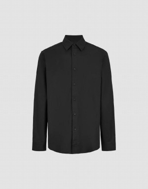 Chemises Urban Revivo Button Up Droit Homme Noir | YPQ1235YR