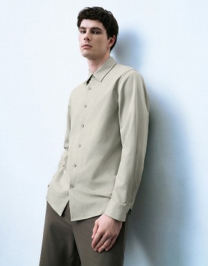 Chemises Urban Revivo Button Up Loose Homme Vert | XGA3965KF