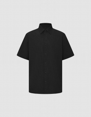 Chemises Urban Revivo Button Up Loose Homme Noir | SKI3096JZ