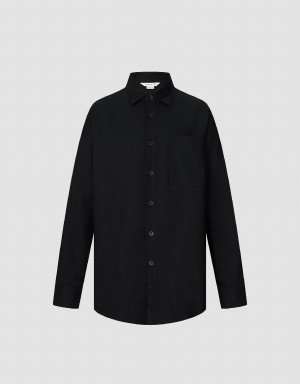 Chemises Urban Revivo Button Up Oversized Homme Noir | OEH4837JE