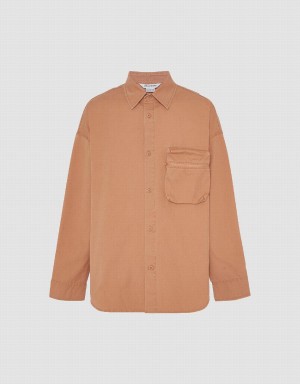 Chemises Urban Revivo Droit Oversized Homme Orange | TYK5371SE