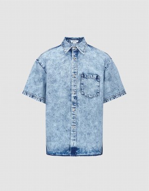 Chemises Urban Revivo Loose Denim Homme Bleu | WWD1039WK