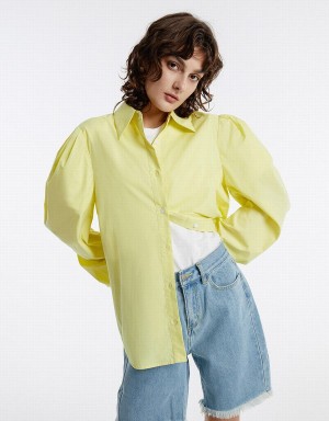 Chemises Urban Revivo Puff Sleeve Femme Vert | UYV6829CQ