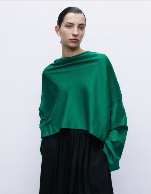 Chemisier Urban Revivo Cowl Neck Overhead Femme Vert | GZK7097EK