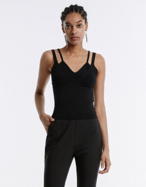 Debardeur Urban Revivo Combination Camisole Femme Noir | KXE7742DT