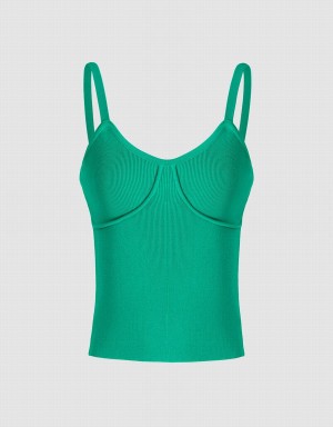 Debardeur Urban Revivo Tricoté Cami Top Femme Vert | FGF6197RT