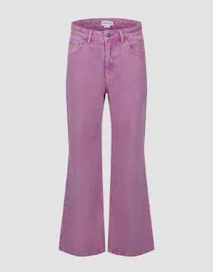 Jean Urban Revivo Flare Femme Violette | ODB763ZQ