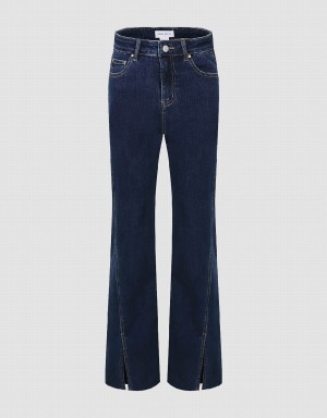 Jean Urban Revivo Split Hem Flare Femme Bleu | NAL4341DP