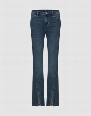 Jean Urban Revivo Split Hem Flare Femme Bleu | ZXI3093BX