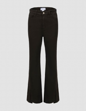 Jean Urban Revivo Split Hem Flare Femme Marron | ITR6810QQ