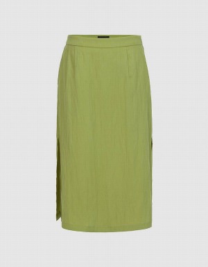 Jupes Urban Revivo Midi A-Line Femme Vert | ZCO1496PD