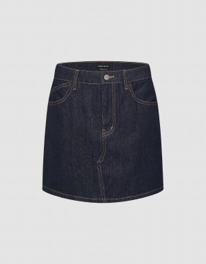 Jupes Urban Revivo Mini A-Line Denim Femme Bleu | DYV520KY