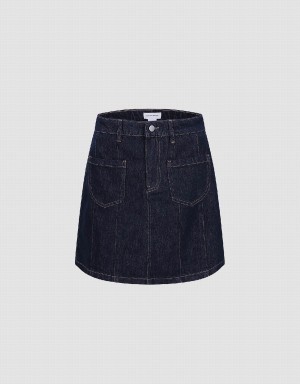 Jupes Urban Revivo Mini A-Line Denim Femme Bleu | WJM8626IJ