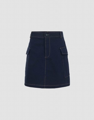 Jupes Urban Revivo Mini A-Line Femme Bleu | HBW2419NE