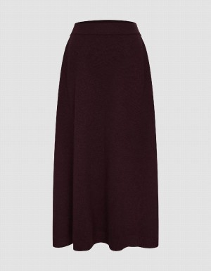 Jupes Urban Revivo Plain Tricoté Midi Femme Marron | ASM6643NC