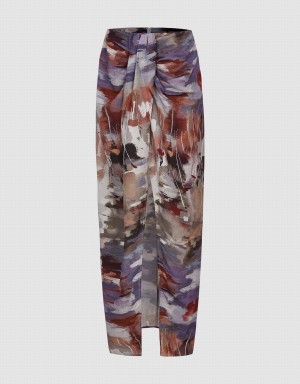 Jupes Urban Revivo Printed Droit Femme Multicolore | DEZ5545MU