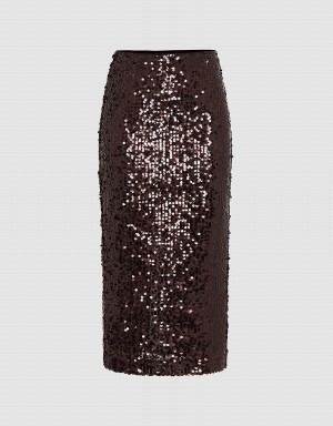 Jupes Urban Revivo Sequins Midi Droit Femme Violette | RIR7952BT