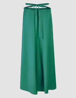 Jupes Urban Revivo Split Hem A-Line Femme Vert | WZO2845YJ