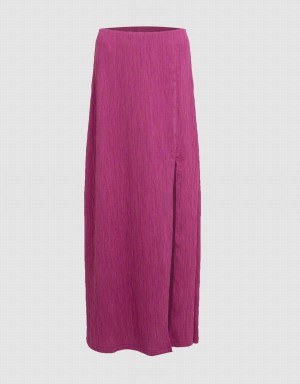 Jupes Urban Revivo Textured Midi A-Line Femme Rose Rouge | FCF7431OS