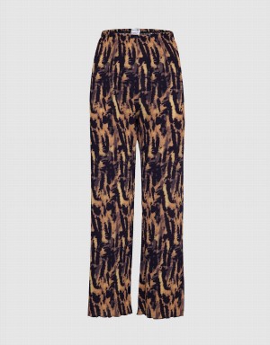 Pantalon Urban Revivo Allover Print Droit Femme Grise | WVR5547TG