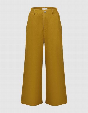 Pantalon Urban Revivo Droit Femme Jaune | CJB283MB