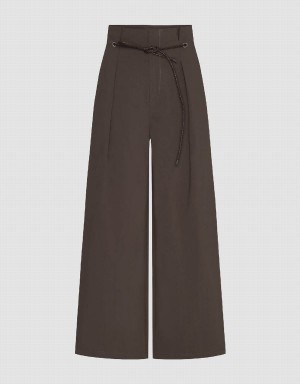 Pantalon Urban Revivo Droit Femme Marron | AOG3522LT