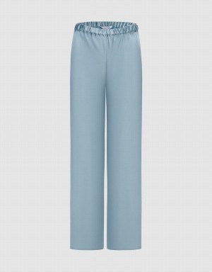 Pantalon Urban Revivo Elastic Taille Larges Leg Femme Bleu | YZZ1223IS