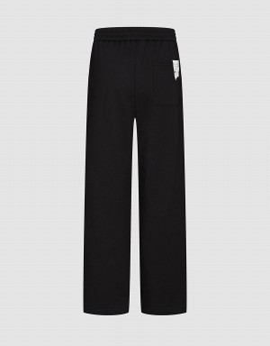 Pantalon Urban Revivo Elastic Taille Larges-Leg Tricoté Femme Noir | TEN5676MO