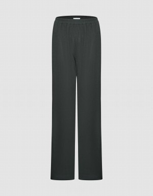 Pantalon Urban Revivo Elastic Taille Tricoté Droit Femme Grise | UTR4540WK