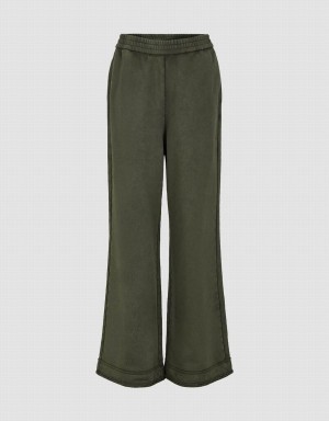 Pantalon Urban Revivo Elastic Taille Tricoté Larges-Leg Femme Vert | WGX2885KI