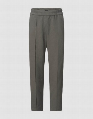 Pantalon Urban Revivo Elastic Taille Tricoté Droit Homme Grise | BIG878KR