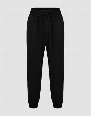 Pantalon Urban Revivo Elastic Taille Tricoté Jogger Homme Noir | SGX2253RV