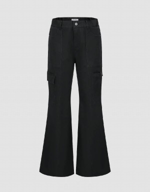 Pantalon Urban Revivo Flare Femme Noir | EBW132FC