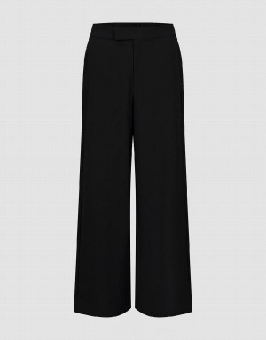 Pantalon Urban Revivo Larges-Leg Femme Noir | EHJ750GE