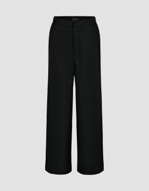 Pantalon Urban Revivo Loose Droit Femme Noir | GHC74100RM