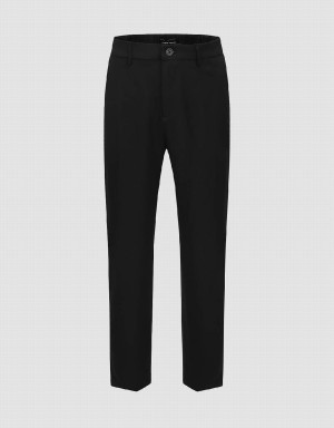 Pantalon Urban Revivo Loose Droit Homme Noir | CQQ4489VK