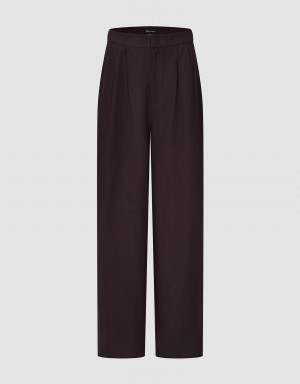 Pantalon Urban Revivo Loose Larges-Leg Femme Marron | NMI688NM