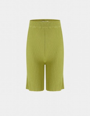 Pantalon Urban Revivo Nervuré Knit Femme Vert | QGH10060QF