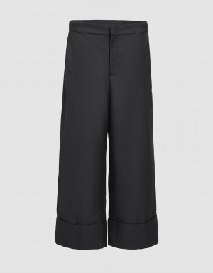 Pantalon Urban Revivo One Pocket Larges Leg Femme Noir | GVV2676RG