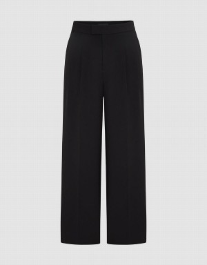 Pantalon Urban Revivo Tailored Droit Femme Noir | JIE7899CY