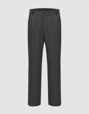 Pantalon Urban Revivo Tailored Droit Homme Grise | KVW6570XA