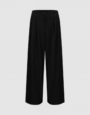 Pantalon Urban Revivo Tailored Larges-Leg Femme Noir | WBM6447CI